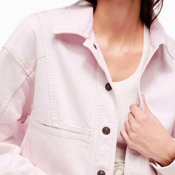 Free People Star Crossed Sorbet Denim Cropped Jacket - Picture 2 of 16